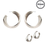 Flash-plated Twisted Bedded Hoop Earrings