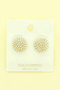 Gold Plated Pearl Pave Sphere Ball Earrings