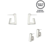 Flash-plated Open Square Hoop Earrings