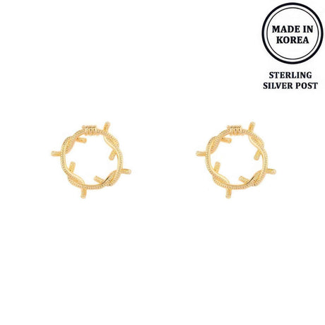 Flash-plated Twisted Wire Open Circle Earrings