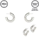 Flash-plated Tubed C-hoop Earrings