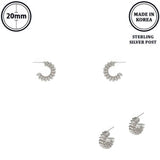 Flash-plated Ribbed Huggie Hoop Earrings