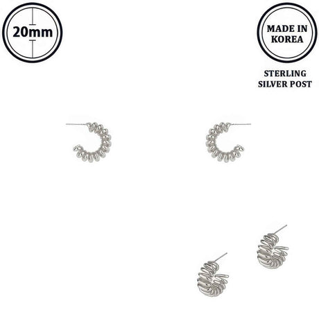 Flash-plated Ribbed Huggie Hoop Earrings