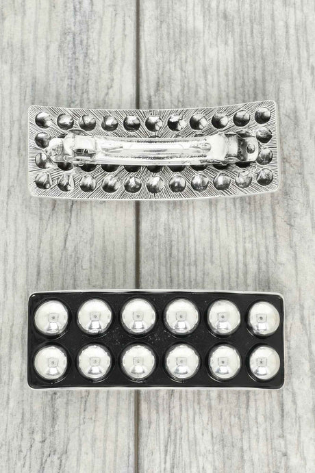 Western Bubble Patterned Hair Barrette Clip