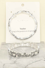 Inspirational Teacher Message Stretch Bracelet