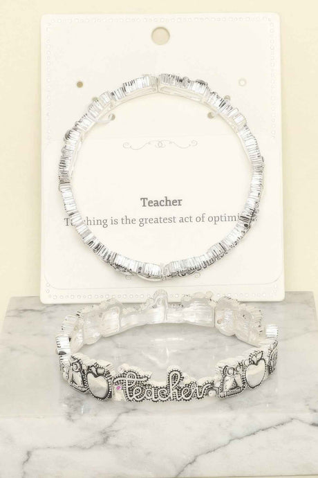 Inspirational Teacher Message Stretch Bracelet