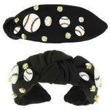 Game Day Baseball Theme Top Knotted Headband