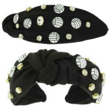 Game Day Volleyball Theme Top Knotted Headband