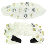 Game Day Volleyball Theme Top Knotted Headband
