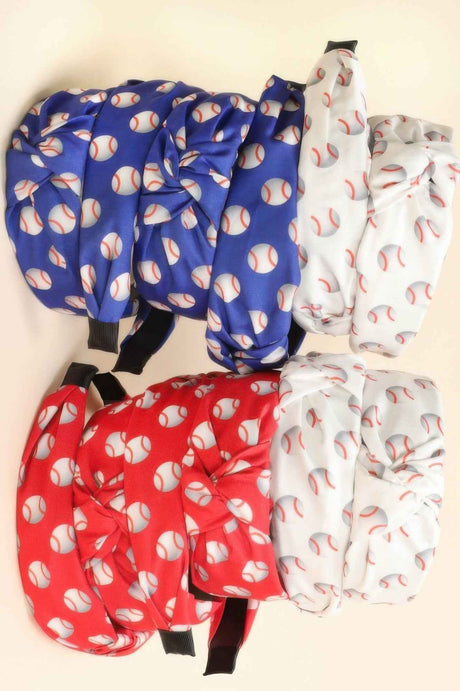 12pack Baseball Theme Top Knotted Headband