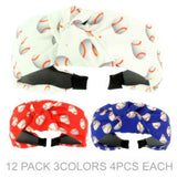 12pack Baseball Theme Top Knotted Headband