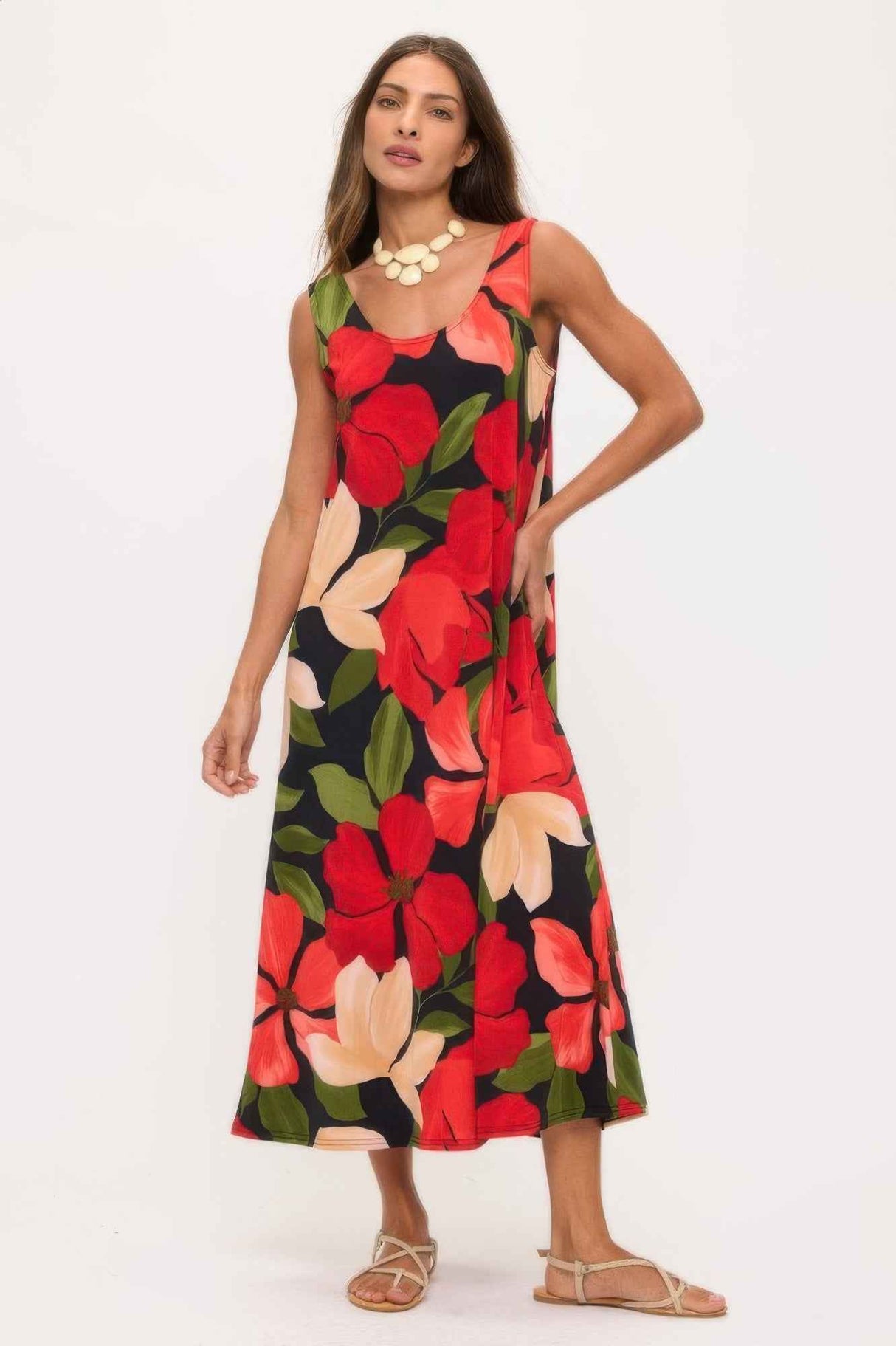 Print Bns Tank Long Dress