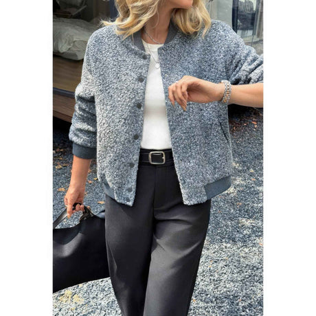 Faux Sherpa Fuzzy Teddy Bomber Jacket