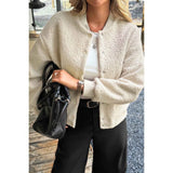 Faux Sherpa Fuzzy Teddy Bomber Jacket