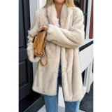 Solid Fluffy Faux Fur Shaggy Long Body Outwear