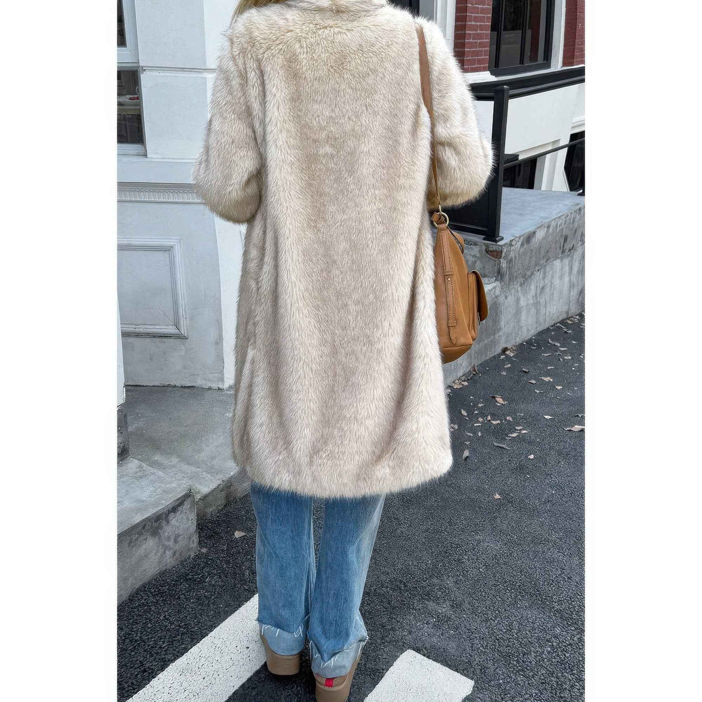 Solid Fluffy Faux Fur Shaggy Long Body Outwear