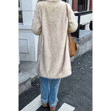 Solid Fluffy Faux Fur Shaggy Long Body Outwear