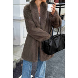 Solid Fluffy Faux Fur Shaggy Long Body Outwear