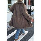 Solid Fluffy Faux Fur Shaggy Long Body Outwear