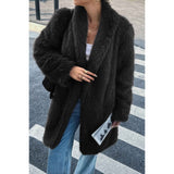 Solid Fluffy Faux Fur Shaggy Long Body Outwear