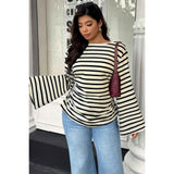 Plus Size Wide Long Sleeves Strip Fit Shirt