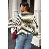 Plus Size Wide Long Sleeves Strip Fit Shirt