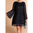 Plus Size Sequin Fringe Lace Short Dress