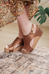 Walk This Way Wedge Sandals in Antique Bronze - Liarian Unlimited Boutique