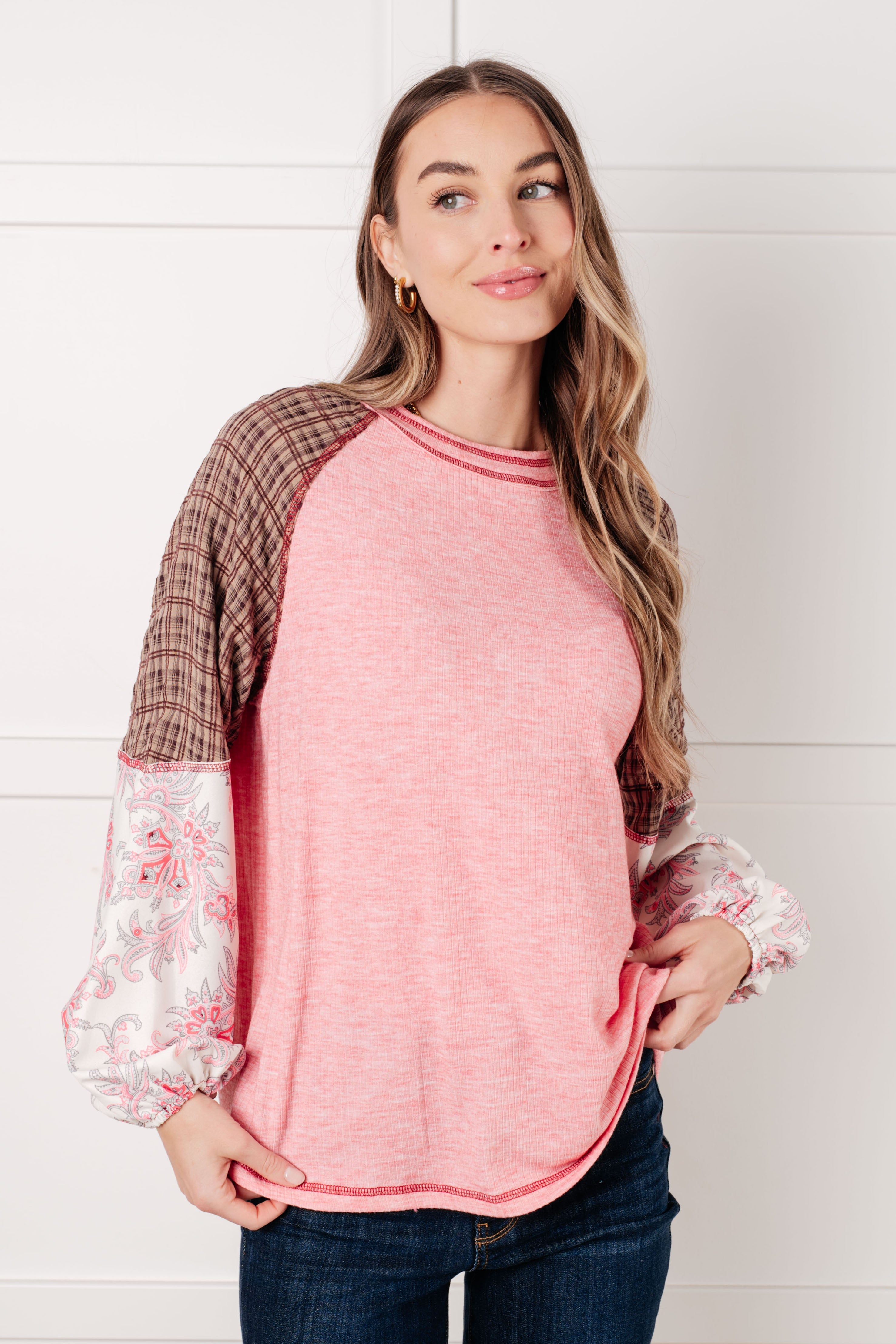 Blusa con bloques de colores florales Walk for Miles