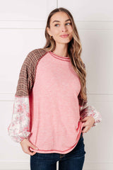 Walk for Miles Floral Color Block Top