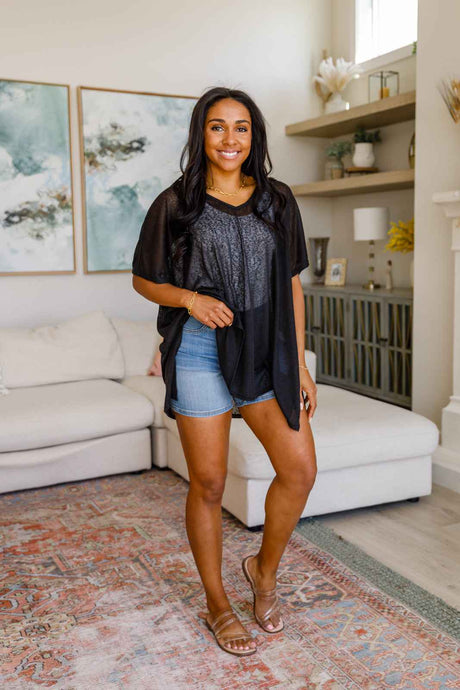 Warm Days, Cool Nights Top in Black - Liarian Unlimited Boutique