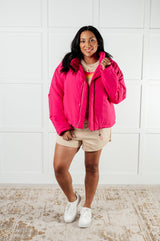 Conjunto de pantalones cortos retro arcoíris en color tostado