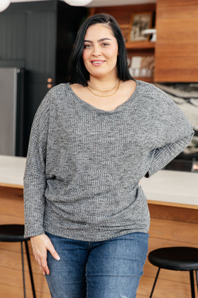 Warm Thoughts Ribbed Top in Charcoal - Liarian Unlimited Boutique