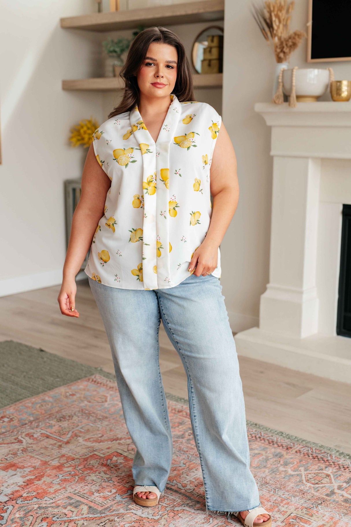 When Life Gives You Lemons Sleeveless Blouse - Liarian Unlimited Boutique
