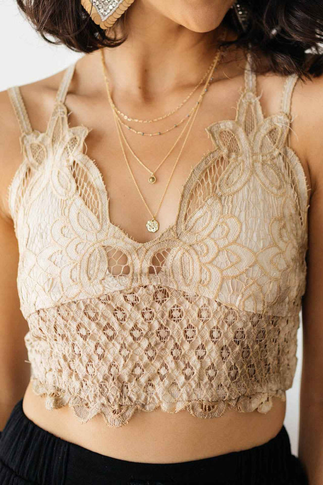 Live In Lace Bralette in Taupe - Liarian Unlimited Boutique