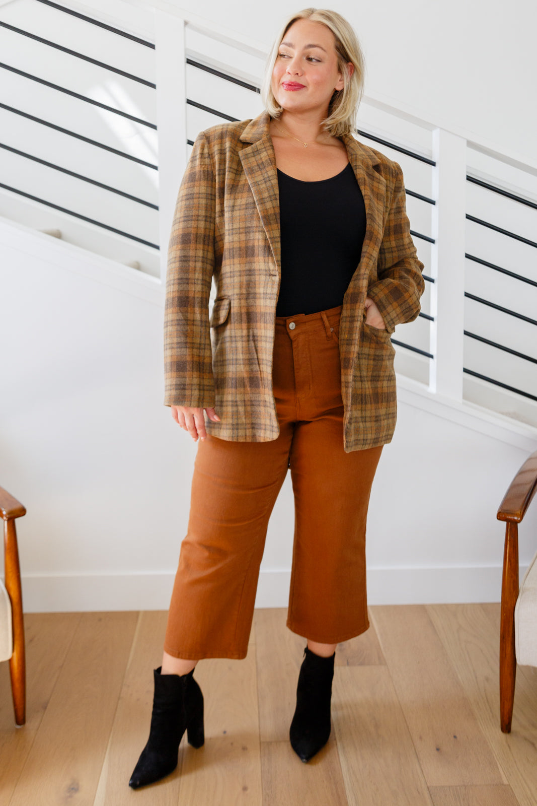 Blazer de cuadros de clase mundial