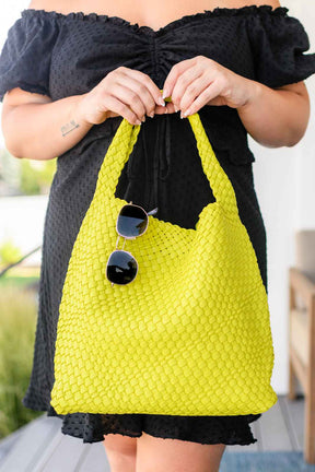 Woven and Worn Tote in Citron - Liarian Unlimited Boutique