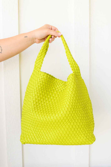 Woven and Worn Tote in Citron - Liarian Unlimited Boutique