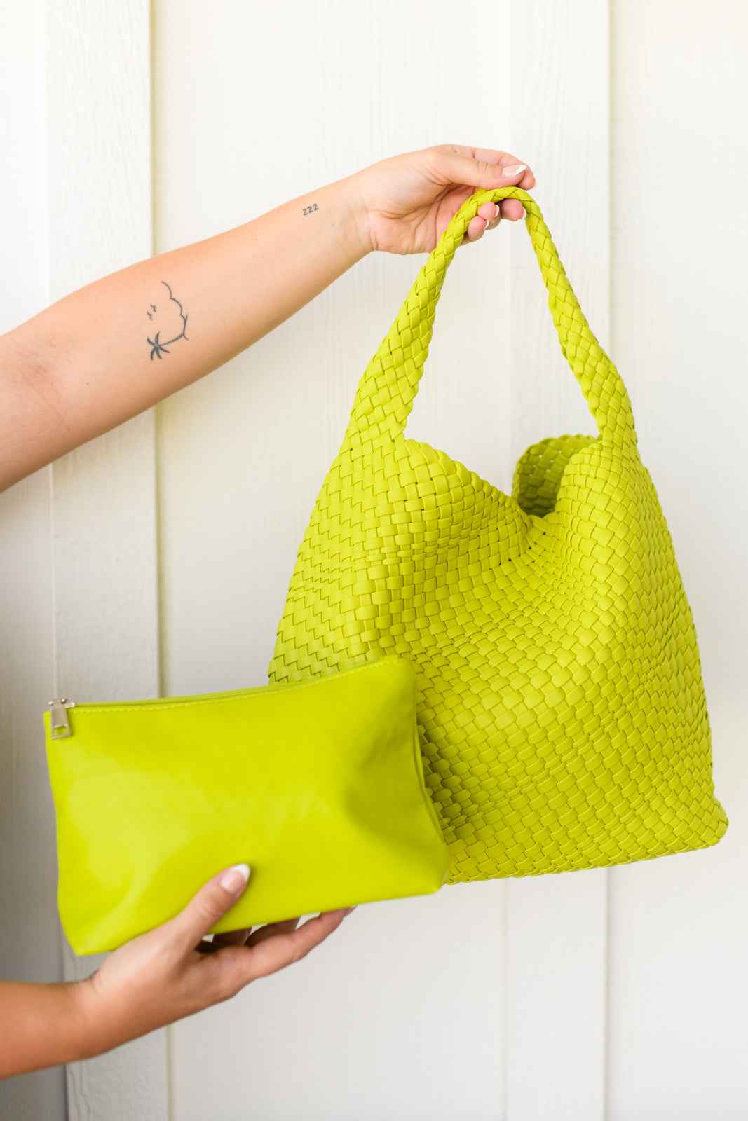 Woven and Worn Tote in Citron - Liarian Unlimited Boutique