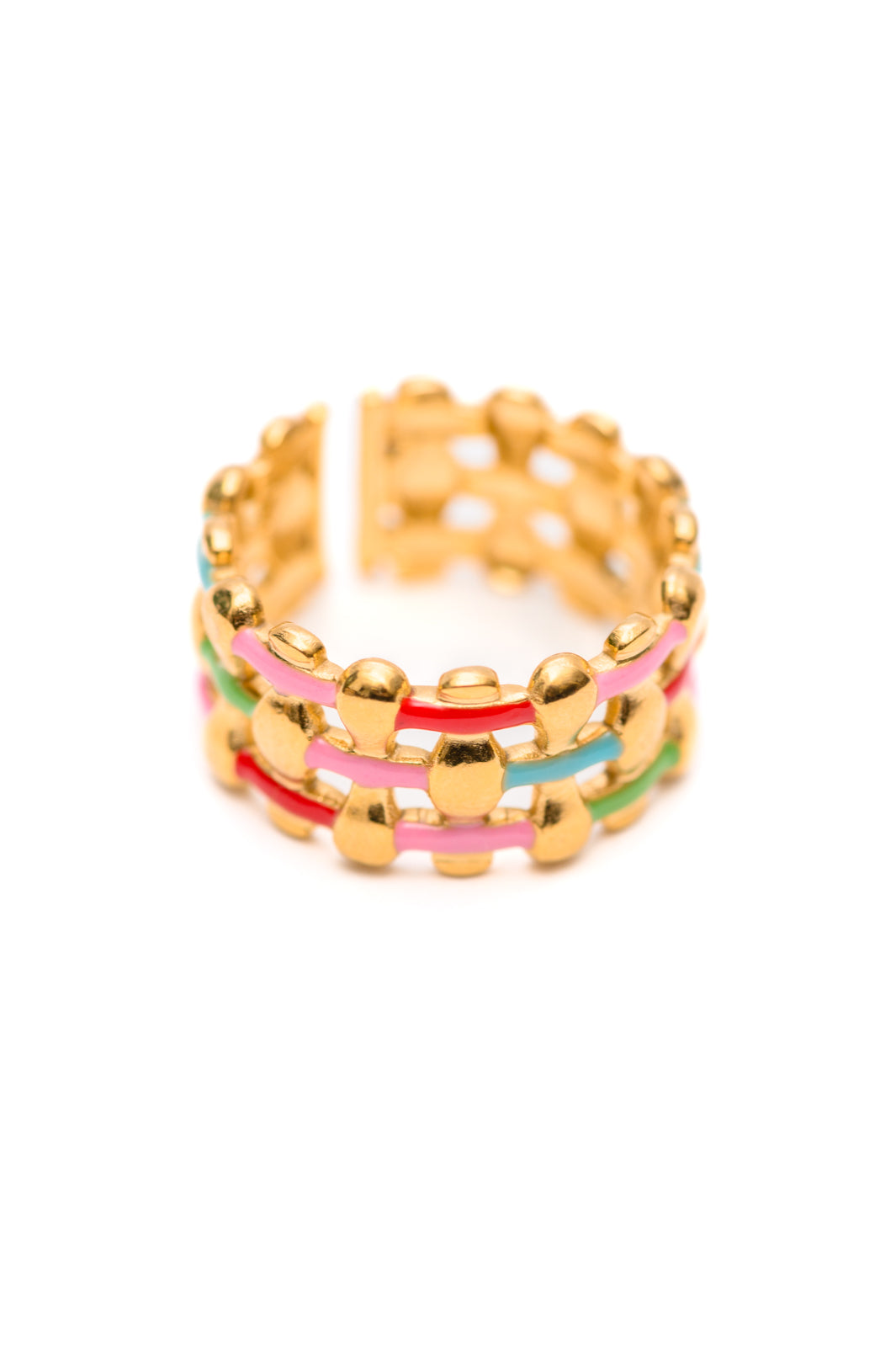 Anillo tejido en color