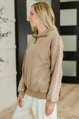 You Should Know Half Zip Pullover in Deep Camel
