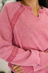 You're Into Me Lace Detail Relaxed Pullover