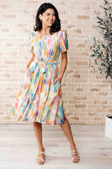 Vestido de cuello redondo joven, salvaje y libre