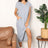 Perfee Short Sleeve Front Slit Hooded Dress