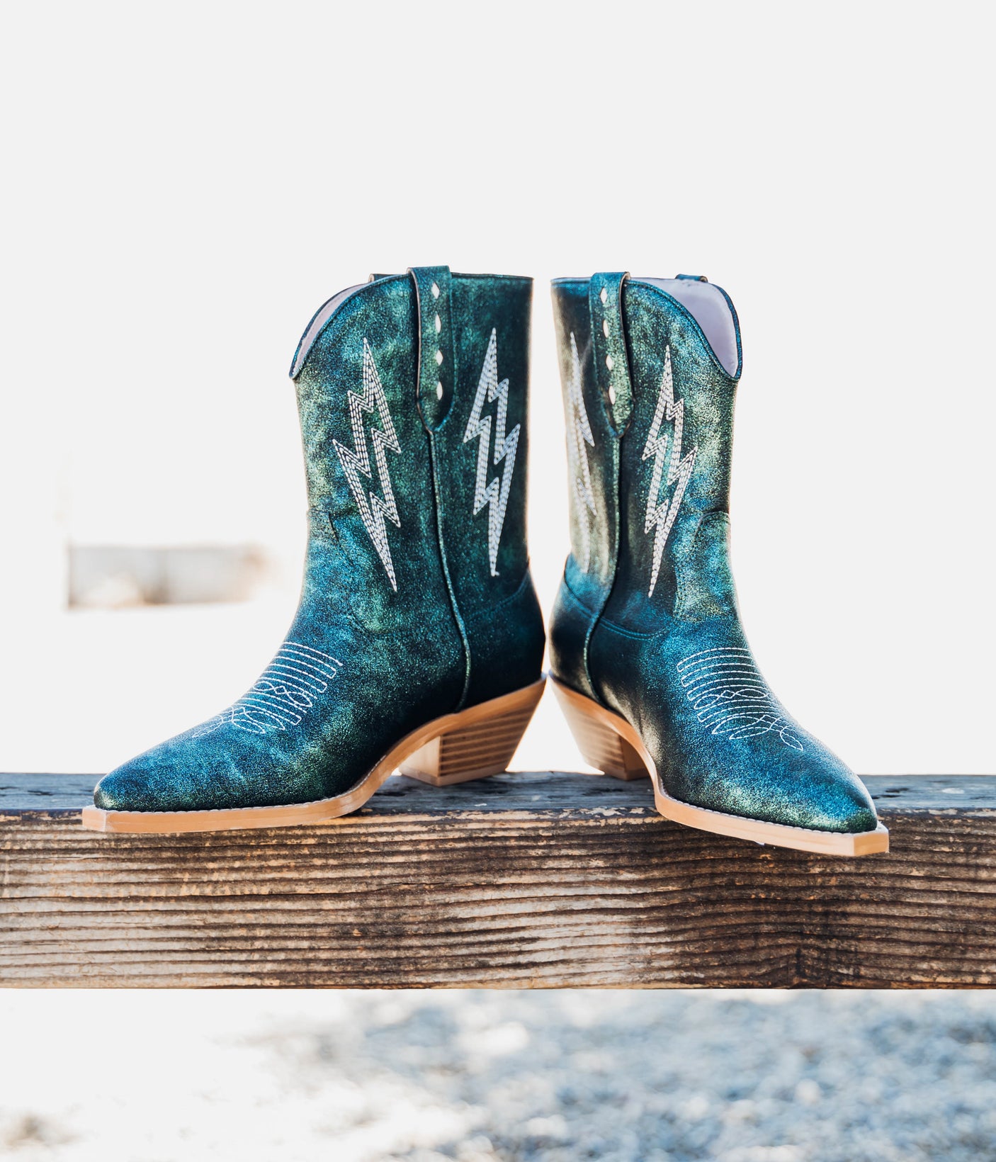 Bowie Metallic Boot in Teal - Liarian Unlimited Boutique
