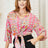 Tie Hem V-Neck Three-Quarter Sleeve Blouse