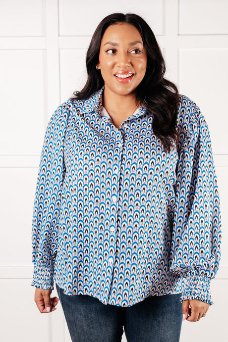 Camisa abotonada con estampado "Skies Above"