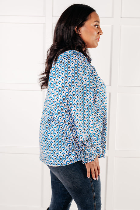 Camisa abotonada con estampado "Skies Above"