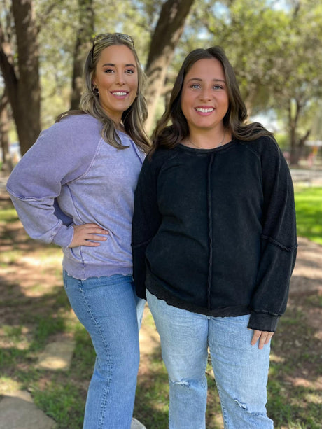 Best Selling Elliott Exposed Seam Sweatshirt in Five Colors - Liarian Unlimited Boutique