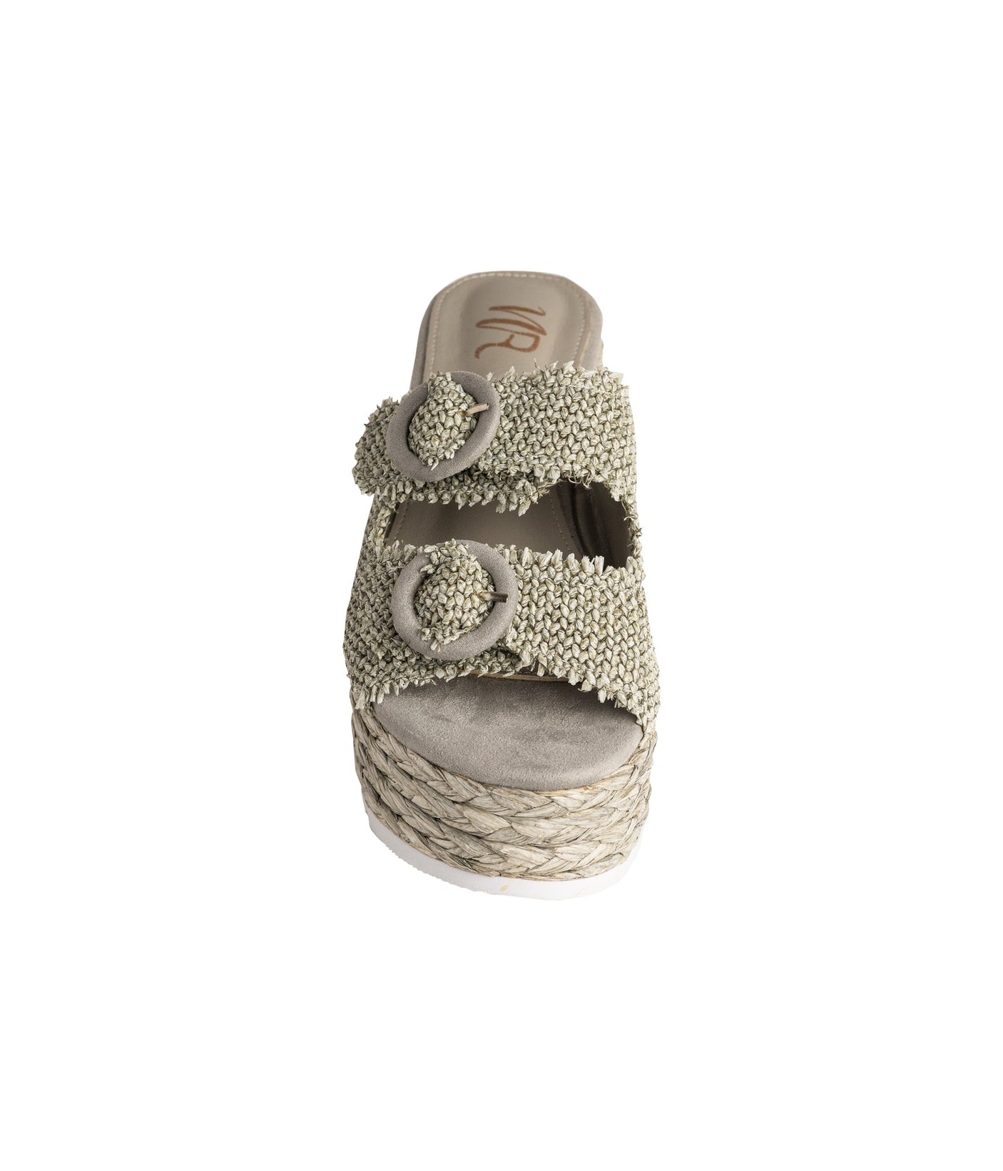 Cuña con hebilla Eriwen en color verde azulado